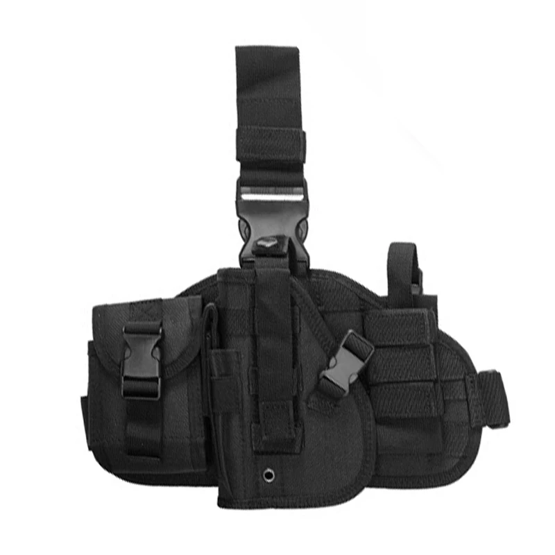 Тактическая ножная кобура Glock страйкбол пистолет падение ноги кобура Чехол Регулируемый магический ремень кобура для универсального ПИСТОЛЕТА Mag сумка - Цвет: Black
