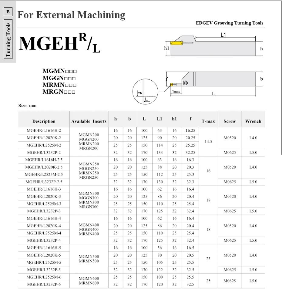 Grooving Tools Holder MGEHL2525 MGEHR1010 MGEHR1212 MGEHR1616 MGEHR2020 MGEHR2525 MGEHR3232-1.5 2 2.5 3 4 5 6 CNC Lathe Cutter turning tools