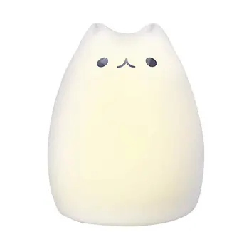 

Silicone Touch Sensor LED Night Light For Children Baby Kids 7 Colors 2 modes Cat LED USB LED Night Lamp