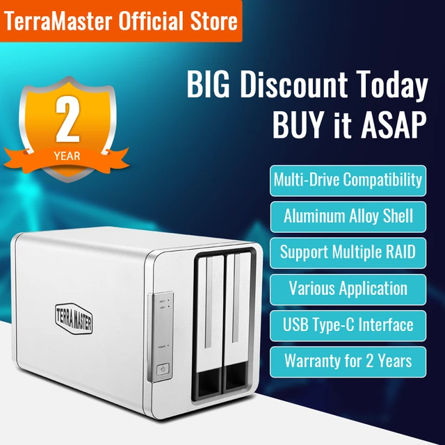 新品未使用】Terramaster D2-310 2ベイRAIDストレージ（TERRAMASTER D2 