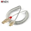 LINDY type c Cable wire Mechanical Keyboard Silver cable coiled cable gold plating usb a to usb c soft wire for detachable usb ► Photo 2/5