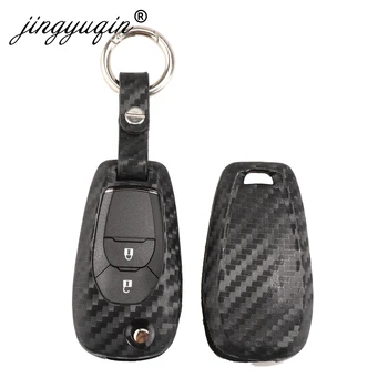 Keyforkess di Carbonio di Vibrazione Del Silicone Copertura di Chiave Per Chevrolet Cruze Sonic Spark Camaro Equinozio Trax Malibu 2/3/4B auto Caso Chiave Fob
