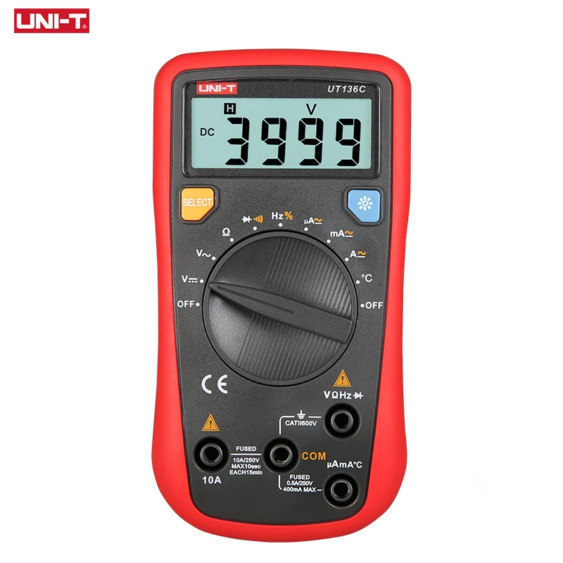 

UNI-T UT136A/UT136B/UT136C Pocket Auto Range Digital Multimeter AC DC Voltmeter Ammeter Resistance Frequency Buzzer Tester