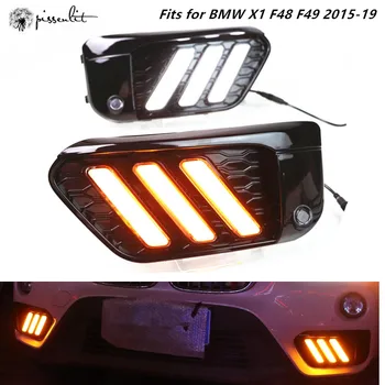 

Fits for BMW X1 F48 F49 15-19 Car DRL Driving Daytime Running Light DRL with flashing yellow turn signal fog lamp Relay Daylight