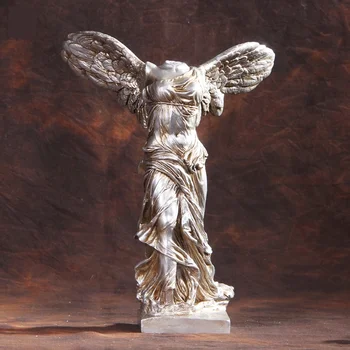

Ancient Greece Winged Victory of Samothrace Sculpture Handmade Resin France Handmade Carving, Painted and Antique Finishing