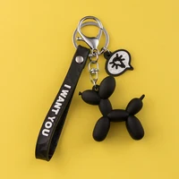 Soft Balloon Dog Keychain Blue Pink Black White Green Doll Pendant Creative Car Cute Bag Keyring Phone Girl Boy Couple Lanyard 1