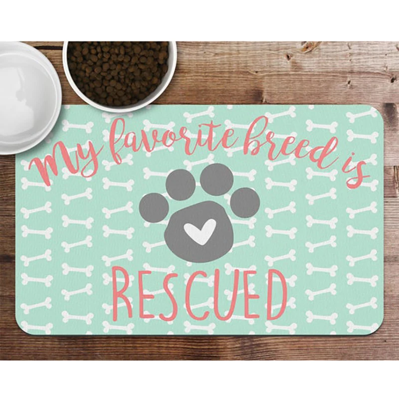 Gift For Pet Home Pu Material Personalized Feeding Placemat Waterproof Dogs And Cats Feeder Mat Pet Bowls Plate Pad Easy Washing