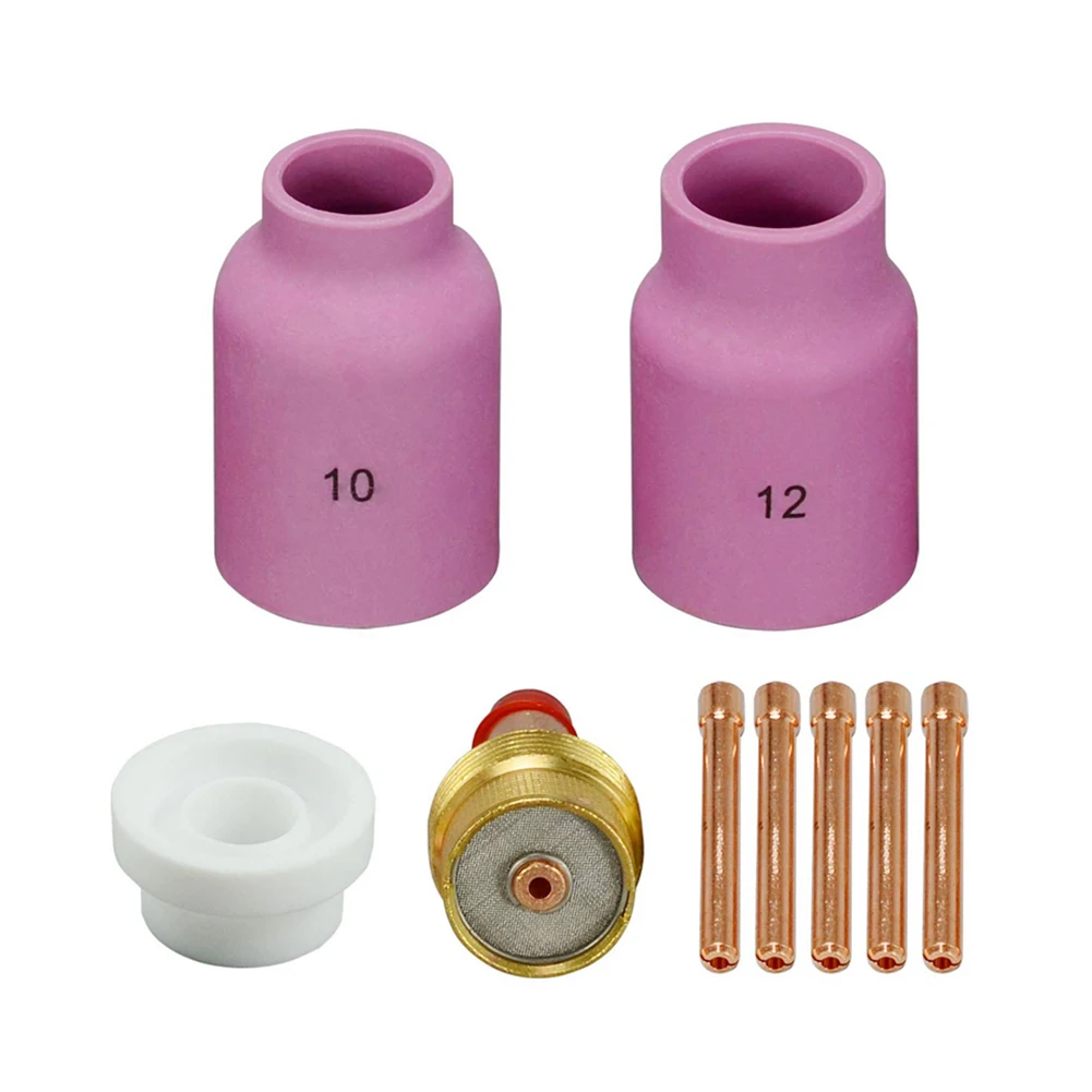 

9Pcs TIG Welding Torch Stubby Gas Lens For WP17 WP18 WP26 TIG 10 Pyrex Glass Cup Spares Kit Durable Practical Accessories