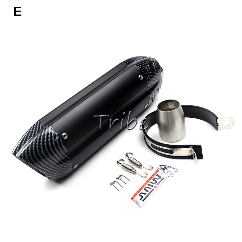 51 мм Akrapovic Escape Moto Универсальный выхлопной мотоцикл глушитель трубы MIVV Мотокросс для Z900 cb650f suzuki ltz 400 ZX6R Pitbike - Цвет: E
