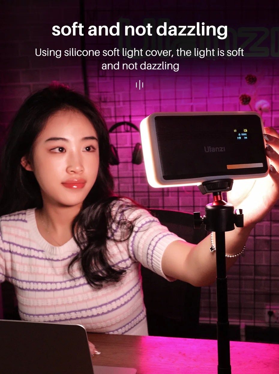 VL200 LED Video Light for Professional 2500K-9000K Dimmable Panel Photography Li