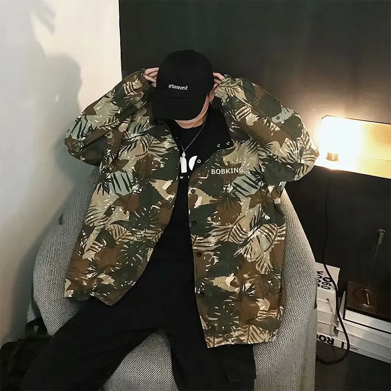 

Spring And Autumn Lettered Embroidered Reversible Jacket Trend Men Loose Casual Hong Kong Style BF Coat Men's Korean-style Cloth