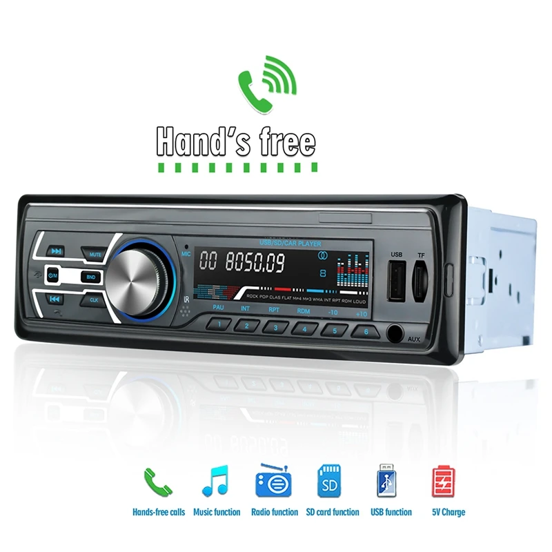 Автомобильный MP3-плеер, автомагнитола, 1 DIN, USB, быстрая зарядка, Bluetooth, громкая связь, цифровой медиаплеер, 4X25 Вт, fm-радио, поддерживает IOS и Android