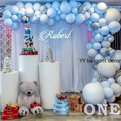 124 шт воздушные шары гирлянды Макарон синие латексные шары Агат черное предложение 5 м цепочка Бесплатная помолвка Свадьба День Рождения