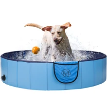 

Foldable Pet Bath Pool 47 x 11 Inch Plastic Children’s Pool Tub with Pet Towels Suitable for Dogs Cats and Children