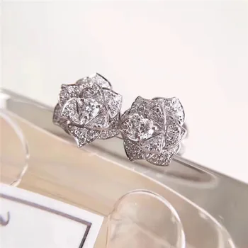 

brand earrings sweet flowers earring romantic chic silver rose ear studs female