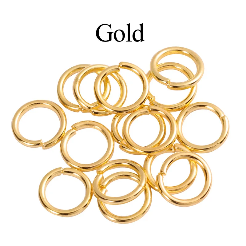 Gold 200 шт. 3/4/6/7/8/10 мм металлический конечные бусины в форме цветов Открыть Один петли соединительные кольца и Разделение кольцо для бижутерии, материал для рукоделия соединители детали - Цвет: Gold