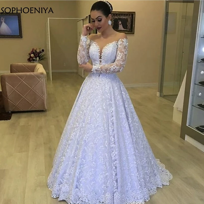 

New Arrival White vestido de noiva wedding dresses 2020 matrimonio Lace wedding dress Plus size Ball gown Bridal dress