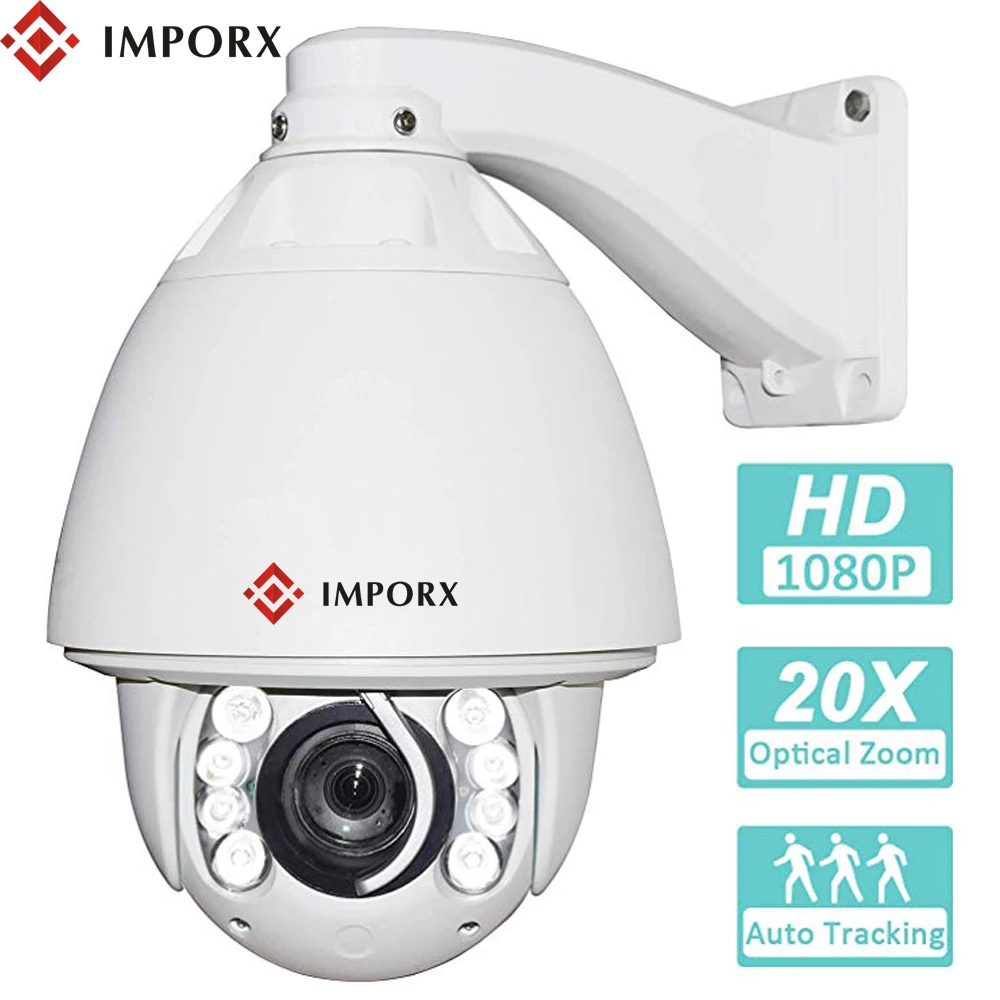

IMPORX 2MP 20X Zoom Auto Tracking PTZ IP Camera 1080P IP66 Outdoor Person Detection Humanoid Recognition IP Camera IR 150M H.265