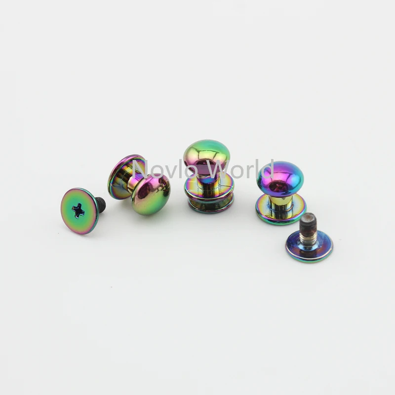 Nolvo World 20-100pcs 6mm 8mm 10mm rainbow metal pacifier nail decorative studs Chicago rivet screw bags hardware nail