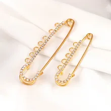 

New 2pcs/lot Wedding Brooch Safety Pins Needles Brooch Inlaid With Zircon Brooch Zircon Pin Accessories Jewelry Making Findings