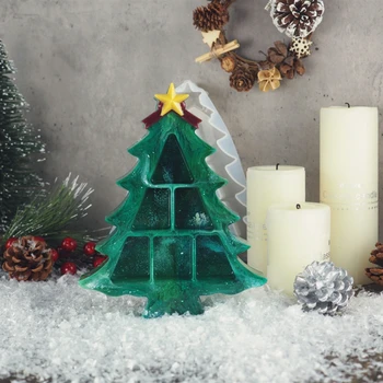 

Christmas Tree Cake Pan Mold Silicone Christmas Tree Tray Storage Box Resin Mold