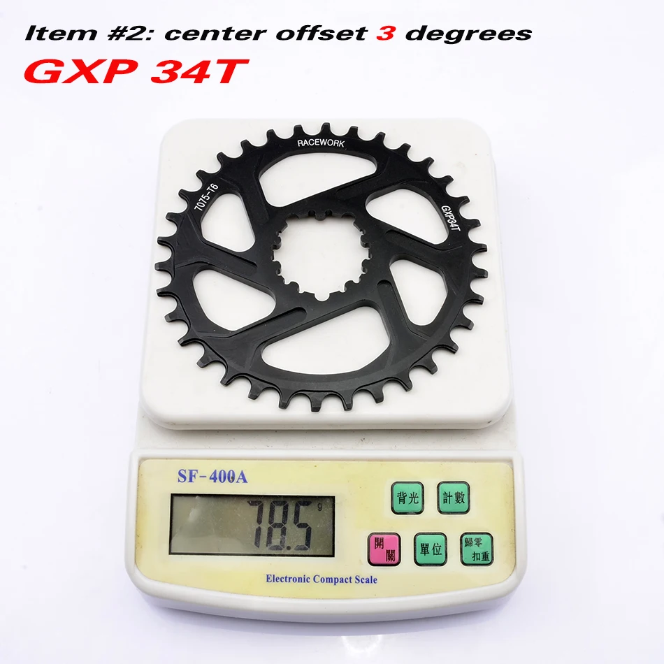 NEW 3 degrees 34T Бесплатно deliv RACEWORK Fahrrad кеттенблат 32 34 36 38t Engen Breite Fahrrad кеттенблат мех GXP XX1 XO CNC AL7075 KurbelFahrrad - Цвет: NEW 3 degrees 34T