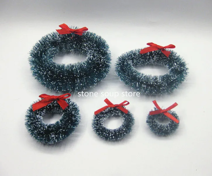 3-10 шт Мини натуральные Сизалевые венки Рождественские украшения для дома маленькие украшения для рождественской елки подвеска 3-9 см