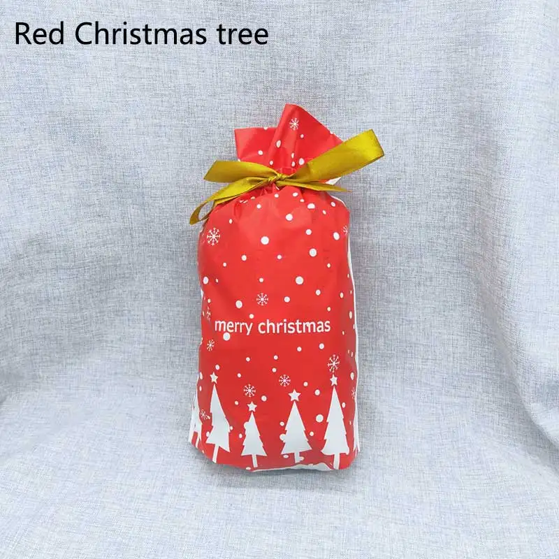 Red Christmas tree Для рождественской вечеринки сумки подарок посылка фестиваль вечерние поставки 15x23,5 см вечерние свадебные украшения 10 шт./упак. конфетная сумка Счастливого Рождества - Цвет: Red Christmas tree