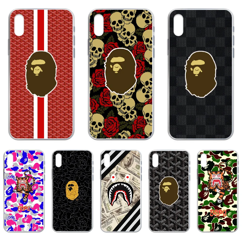 Модный брендовый чехол для телефона с изображением акулы рот bape iphone 4 4S 5 5C 5S 6 6S PLUS 7