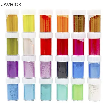 

24 Pcs/set Pearlescent Powder Mica Glitter Sliam DIY Crafts Making Epoxy Pigment