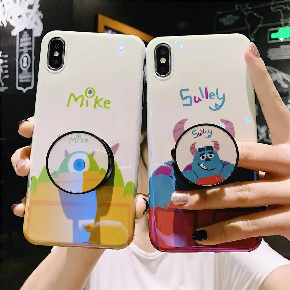 

Funny Cute Cartoon Eye Monster Phone Case For iPhone 8 7 6 6s plus X XS 11 Pro Max XR i7P Grip Holder Kickstand Back Cover Coque