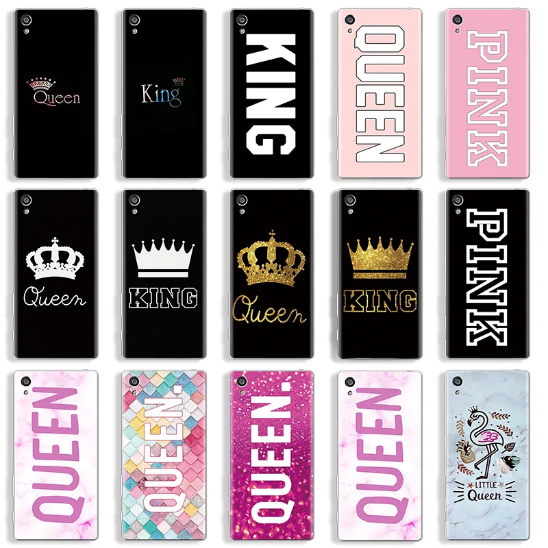 

Fashion King Queen Case For Sony Xperia Z5 5.2 inches Capa Soft TPU Cover For Sony Z5 Fundas Printed Pattern Clear Silicone Bags