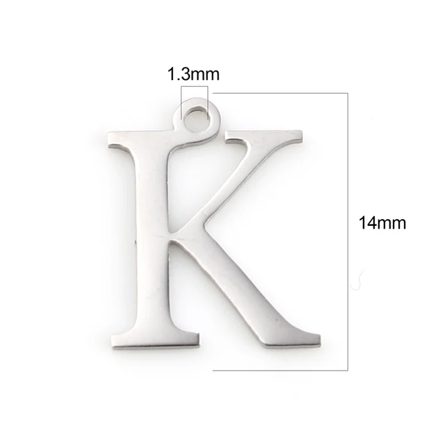 Fashion 304 Stainless Steel Charms Silver Color Greek Alphabet Pendants for Women Necklace Earring Jewelry Accessories Gifts Style J