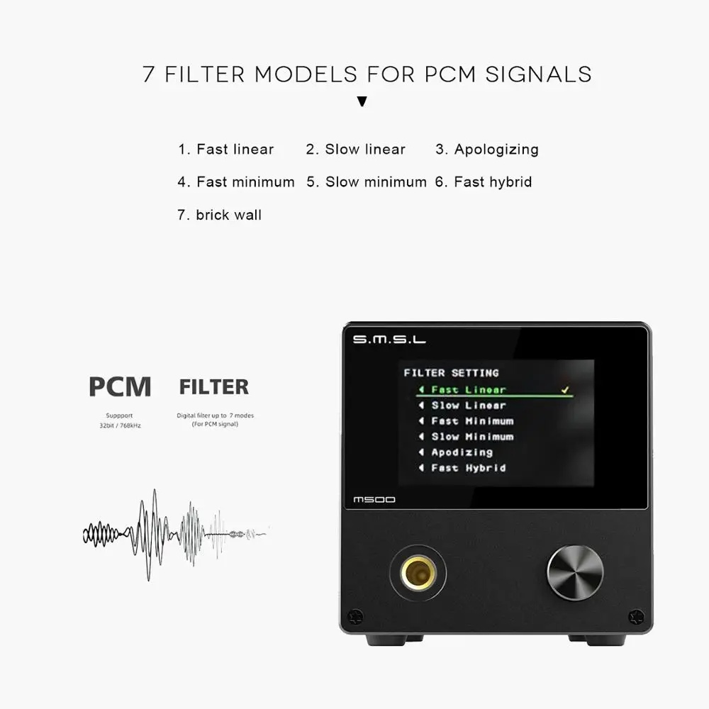 SMSL M500 MQA dac Headphone Amplifier ES9038PRO