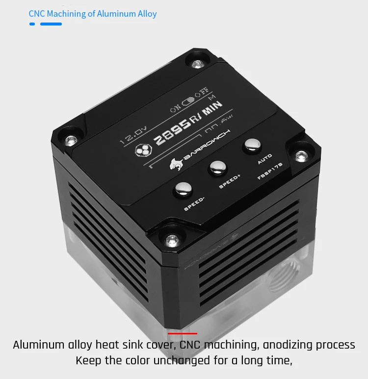 Barrowch компьютер с водяным охлаждением OLED Интегрированный Дисплей PWM скорость-регулируется 17 Вт насос умная версия FBSP17B