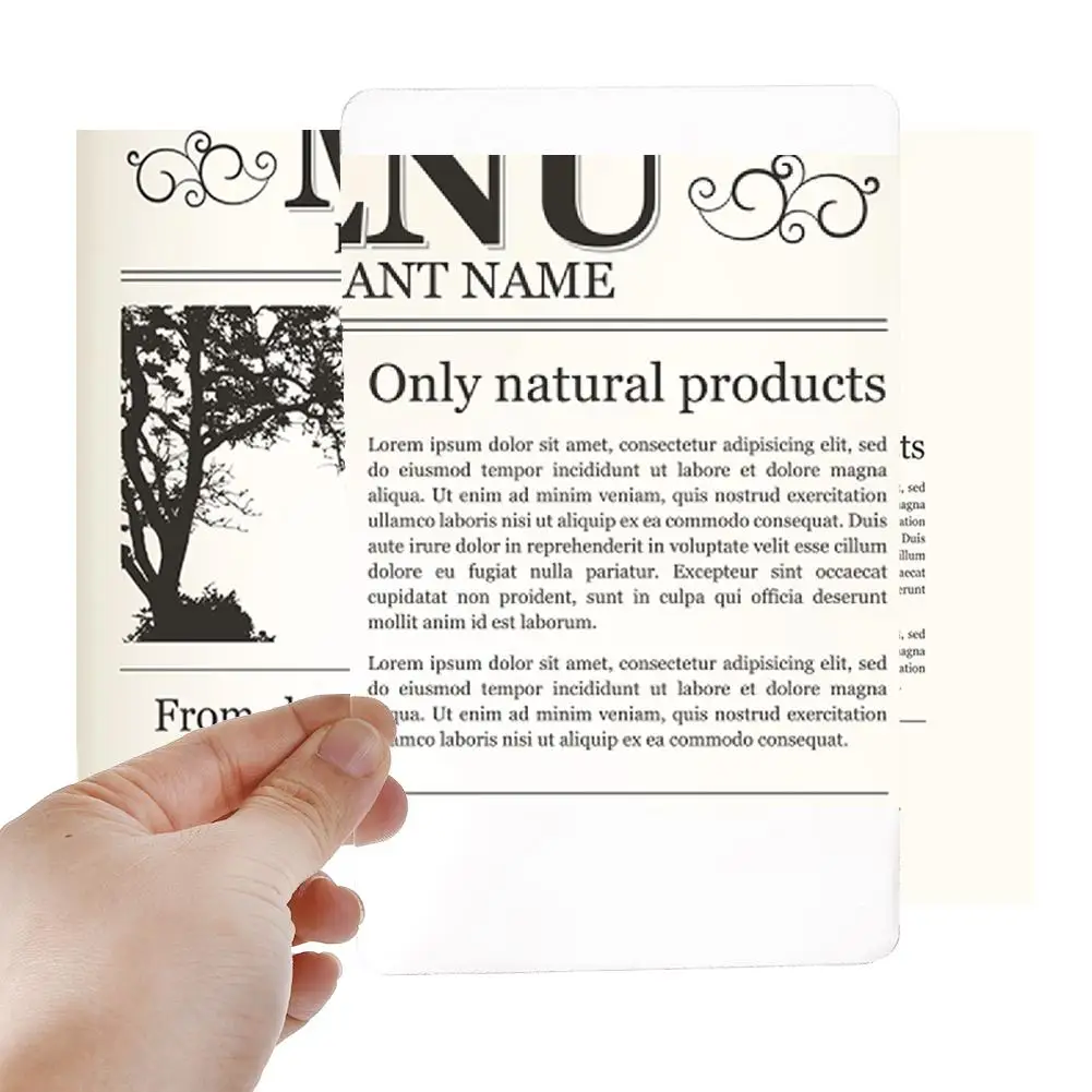 2/5pcs Frameless Optical 3X Magnifier For Reading Books Magazines Fresnel Lens Premium Lens For Small Prints Low Vision Seniors