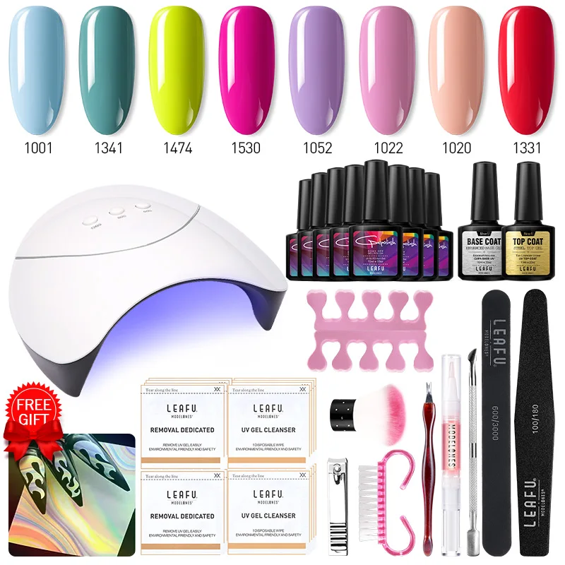 Modelones 36 Вт УФ-лампа для ногтей машина Гель-лак для ногтей Наборы для дизайна ногтей впитывающийся УФ Гель-лак для ногтей долговечный Базовый Топ Гель Инструменты