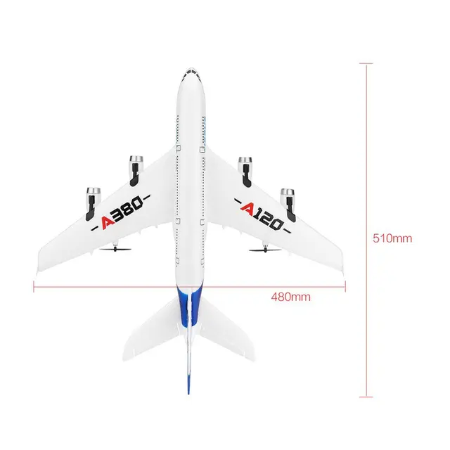 A120-A380 Airbus 2.4GHz 3CH RC Airplane Fixed Wing Drone Aeromodelling Remote Control Aircraft Six-axis Flight Toys 6