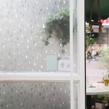 

2 Meter Vinyl Window Film Staic Decorative Raindrop for Glass Self-adhesive Privacy Glass Window Sticker Heat Control Anti Uv