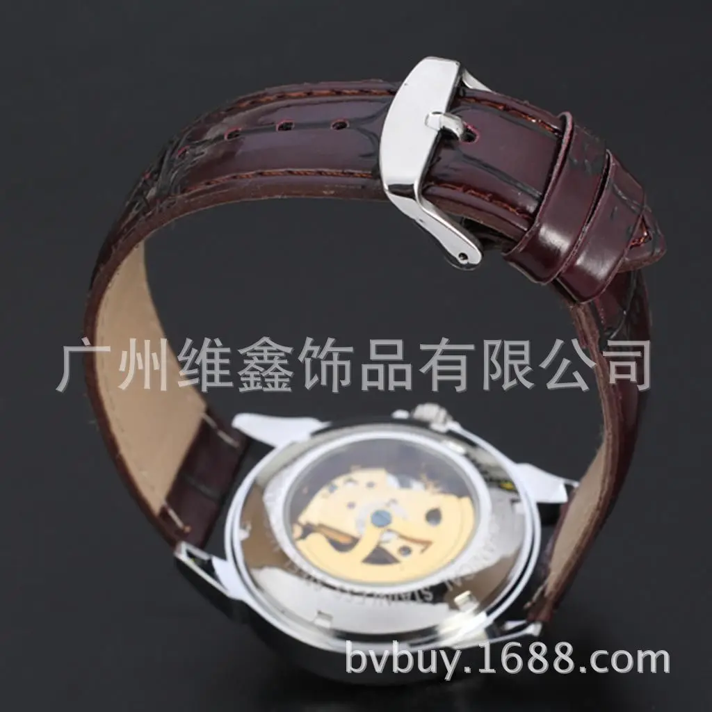 

Genuine Product MEN'S Watch Winner Fully Automatic Table Hollow out Analog Watch Retro Leather Belt MEN'S Watch Gift Watch