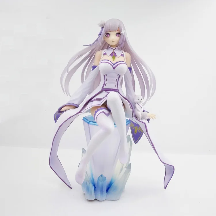 

8" Japanese Anime Life In a Different World From Zero Emilia with Diamond Sexy Girl Action Figure Toy Collection Model Doll 21cm