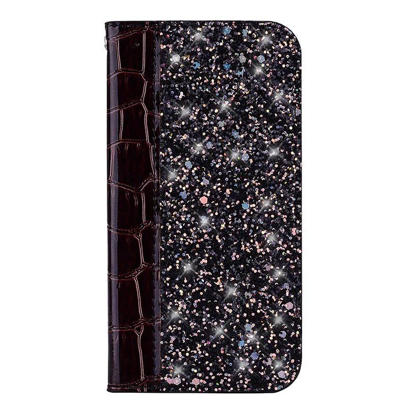Black Brown Чехол-кошелек с крокодиловым узором для телефона iPhone Xs Max Xr X 5 5S SE 6 6S 7 8 Plus, чехлы-книжки для iPhone 11 Pro Max - Цвет: Black Brown