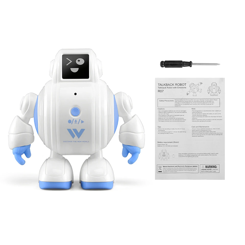 R07 роботы для детей, интерактивные игрушки-роботы, сенсорное воссоединение, поющий робот с эмоцией, светодиодный свет, для лица, подарок