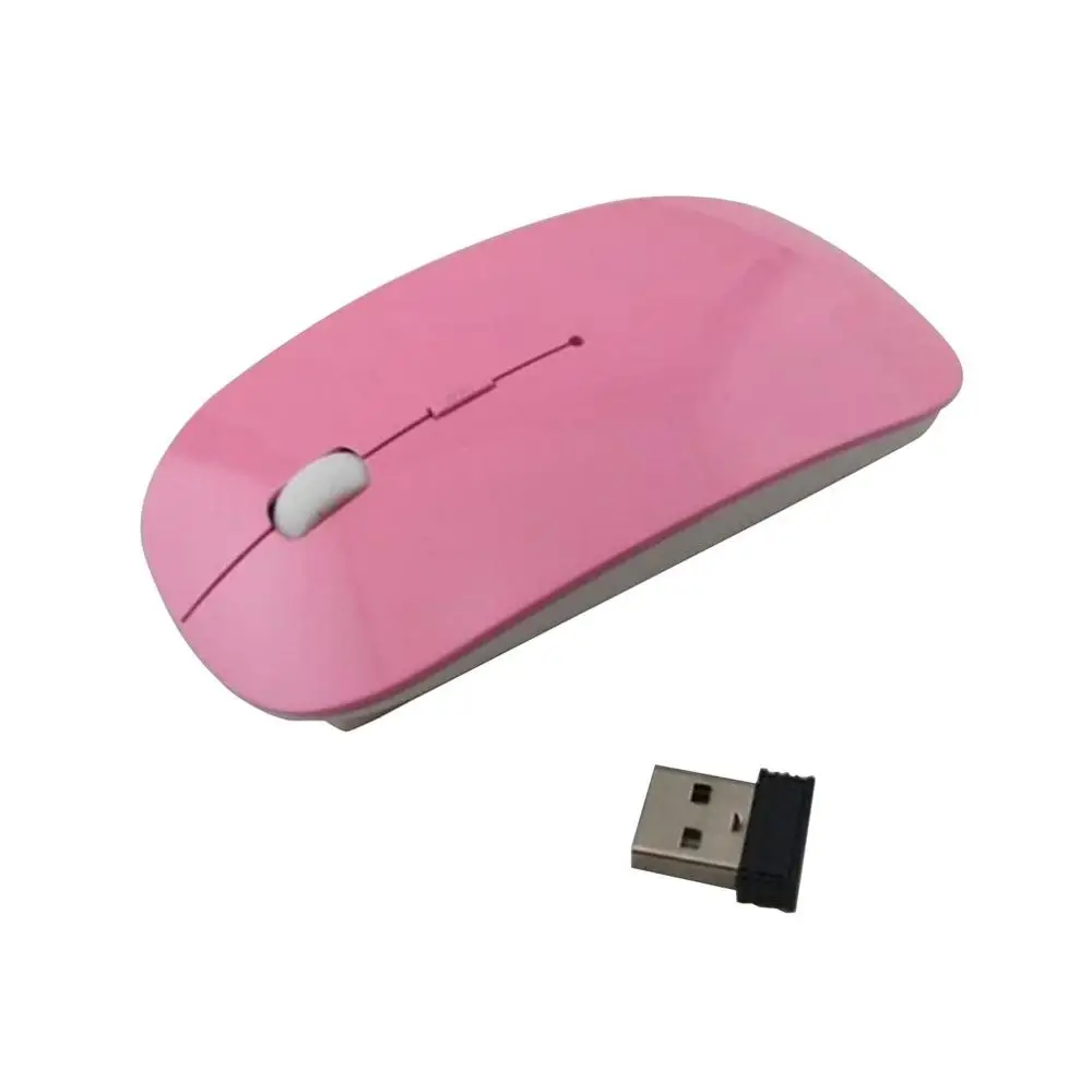 pink 1600 dpi USB оптическая 2,4G беспроводная мышь с приемником Супер тонкая мышь для ПК и ноутбуков - Цвет: pink