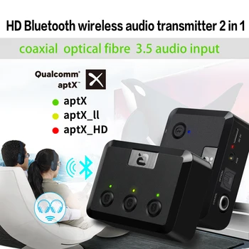 

Bluetooth Aptx Adapter CSR 5.0 Bluetooth Receiver Transmitter 2 in 1 Adapter with RCA Optical Audio 3.5mm Jack for TV Speaker