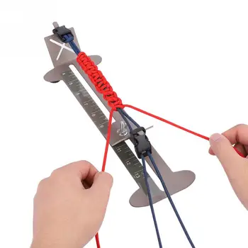 

Paracord Bracelet Knitting Tool Adjustable Paracord Jig Bracelet Steel Frame Wristband Maker with Hanks Free Buckles