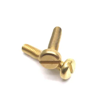 

10pcs M4 slotted copper screws one word pan head screw round brass bolts mechanical bolt DIN85 6mm-50mm long