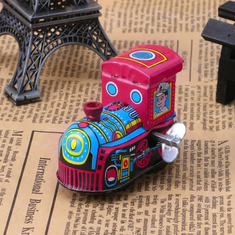Ретро паровой поезд напоминание детей Винтаж оловянная Игрушка заводные игрушки подарок W15