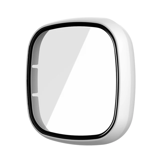 Matte Protective Case for Fitbit versa 3/Sense Cover Screen Protector Full Protective Shell for Versa 3/Sense Accessorie White