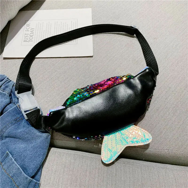 Riñonera con lentejuelas de cola de sirena para bebé, Cangurera para niño  niña, bolso de pecho, mini monedero|Bolsos cruzados| - AliExpress